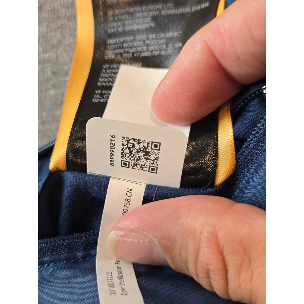 The North Face Down Jacket Boys XL 14/16 Blue Printed Reversible Puffer 600-Fill